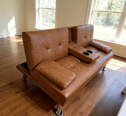 Modern brown faux leather - brown,
