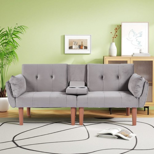 Modern velvet futon sofa - futon,