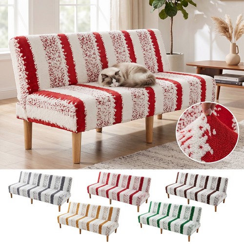Thick plush striped futon - thick,