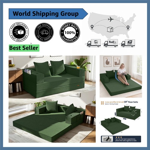 Elegant small green futon sofa - elegant,